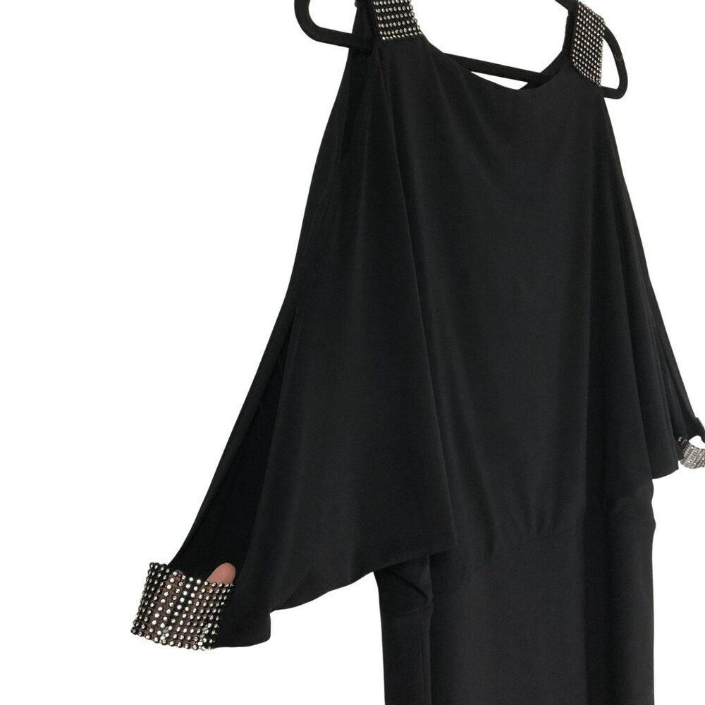 Betsy & Adam Cold Shoulder Dress With Rhinestone Accents Size 14 - Picture 3 of 8
